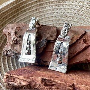 Rodeo Themed Silver Tone Earrings